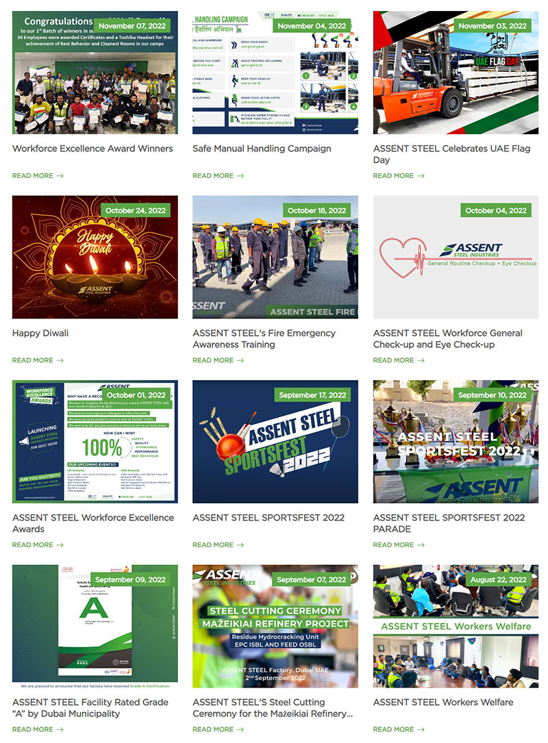 ASSENT STEEL social and web screens