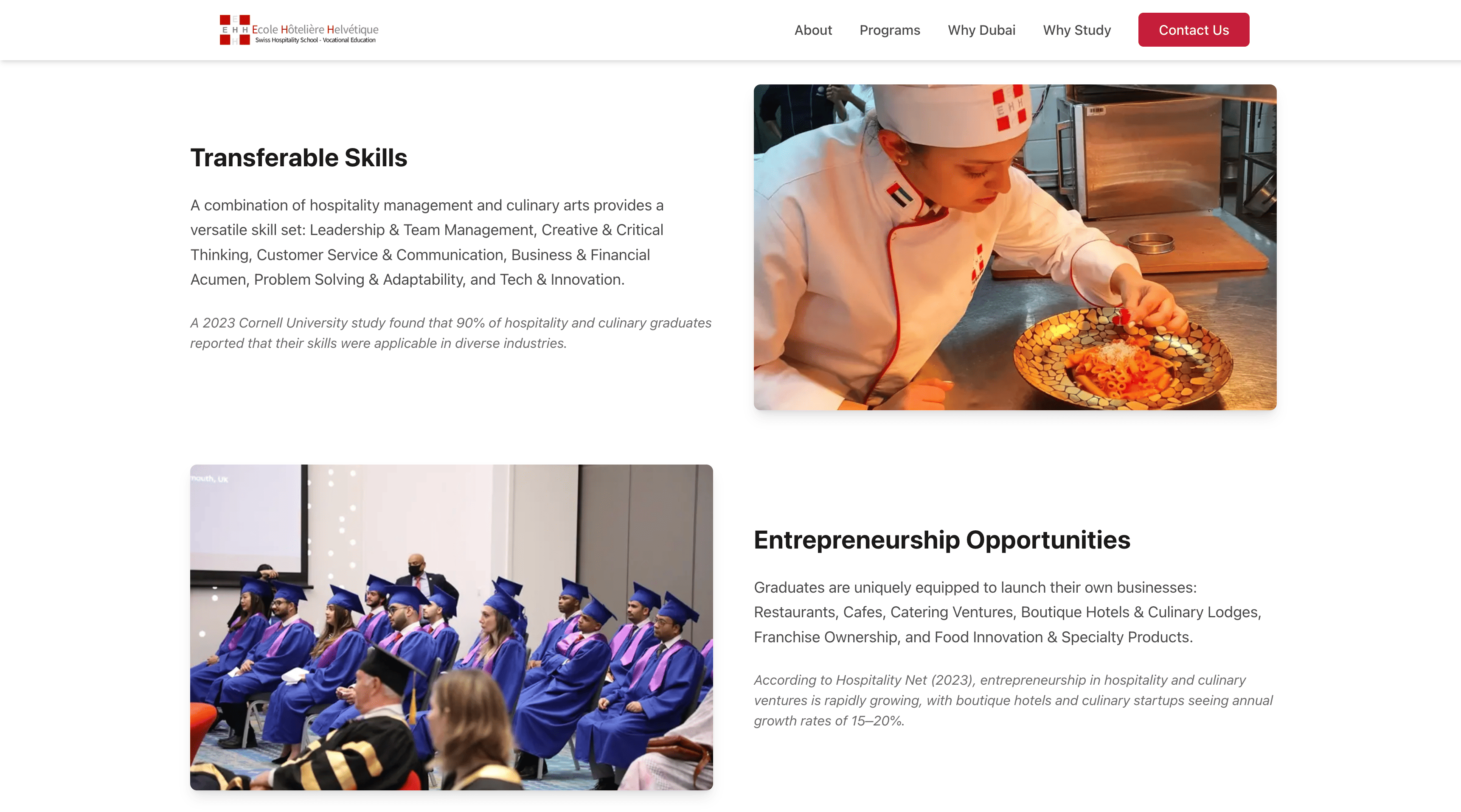 Professional and trustworthy layouts for EHH Education