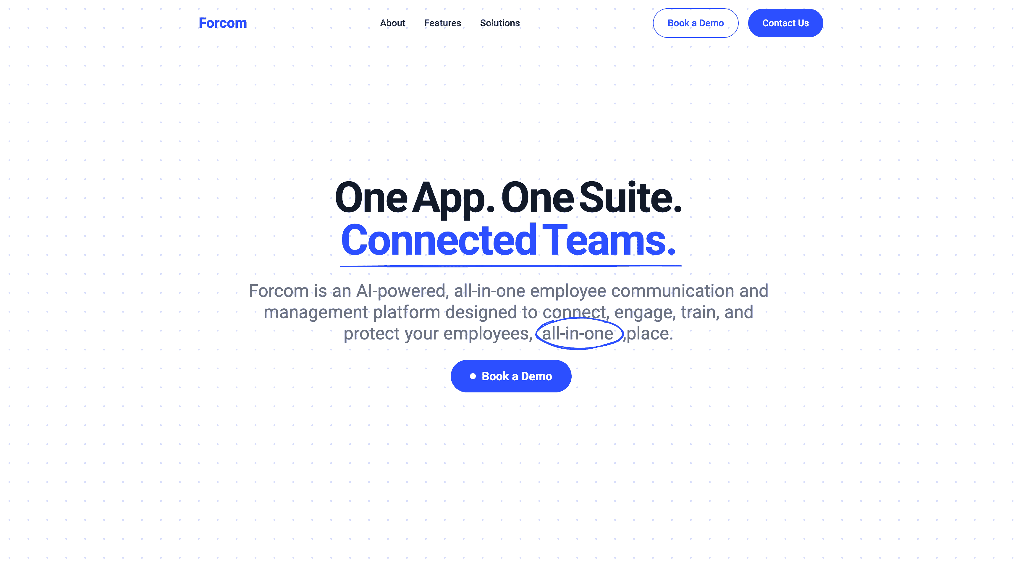 Forcom website screens